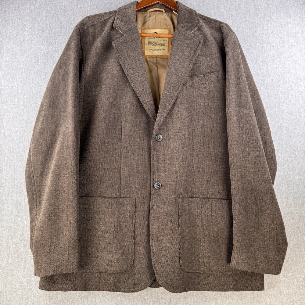 Tommy Bahama Sport Coat Mens XL Big & Tall Brown Wool Blend Blazer 2 Button
